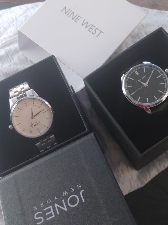 Set Of 2 New Men's Watches Jones Ny And Nine West Both With Gift Boxes